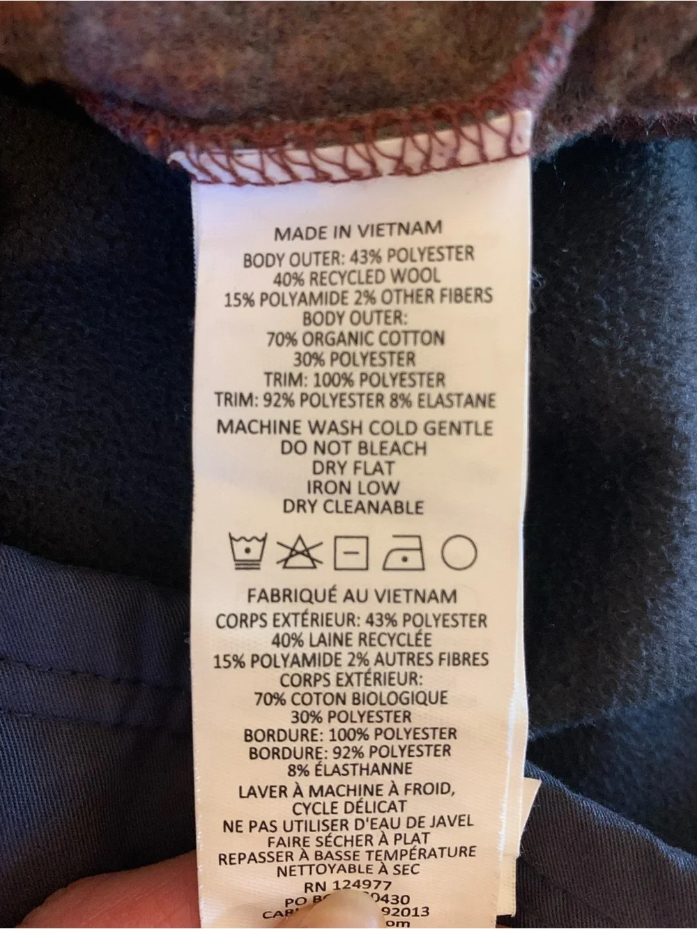 Prana Men's Rust & Charcoal Wool Sweater Jacket